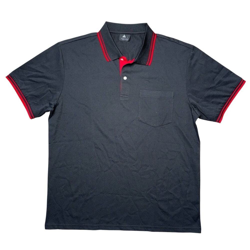 NIB Men’s Black Red Short Sleeve Golf Polo Shirt